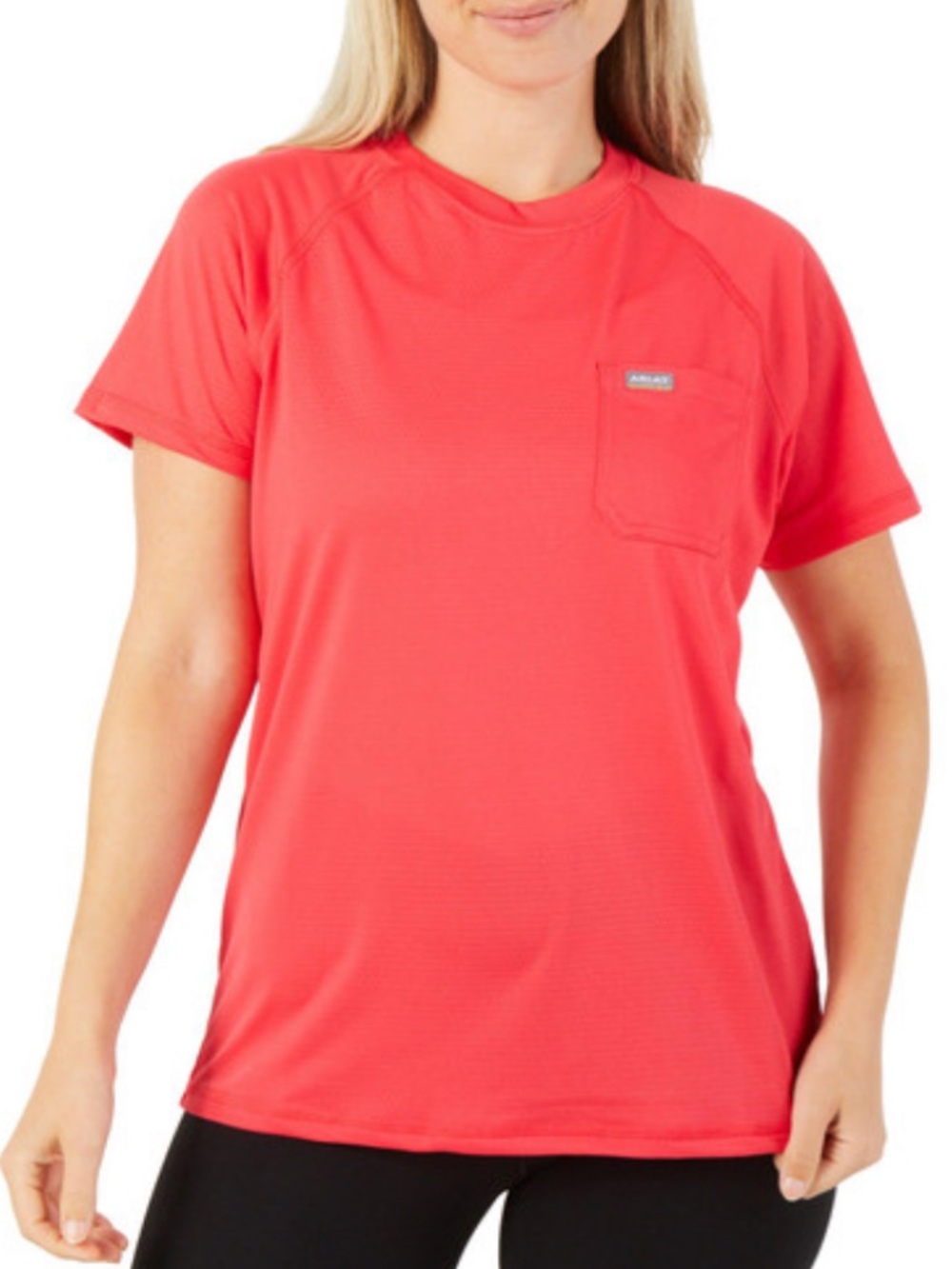 NWT Ariat Workwear Women's Short Sleeve Pocket Tee - Coral/Red Size XS
